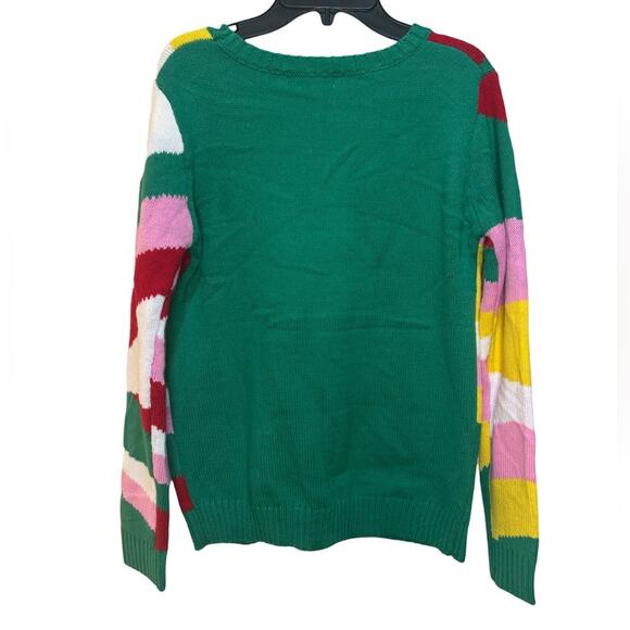 Margaux And Lexi Kids' Sequin Unicorn Holiday Sweater In Candy Stripes - Picture 5 of 7